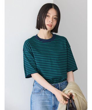 AMERICAN HOLIC ボーダーショートカットプルオーバー Navy