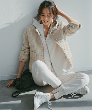 23区 コットンダンボール フーディー アウター ベージュ系