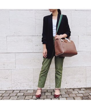 UNBILLION perche 牛革オイル2wayテープショルダー ブラウンアイボリー