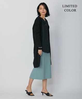 ICB 【WEB限定カラーあり・洗える】シンセティックハイゲージ  ロングカーディガン ブラック系［WEB限定］