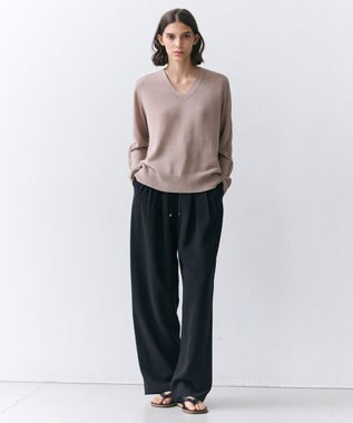 BEIGE， ARSENOPY / コットンドライタッチ Vネックニット Taupe