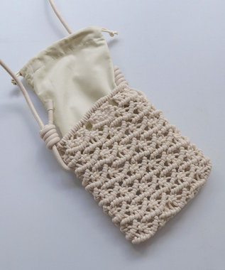 Tiaclasse マクラメショルダーバッグ エクリュ