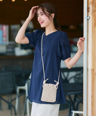 Tiaclasse マクラメショルダーバッグ エクリュ