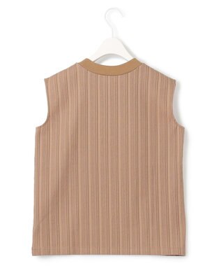 ICB 【洗える】 ランダムストライプリップル プルオーバー レディッシュブラウン系