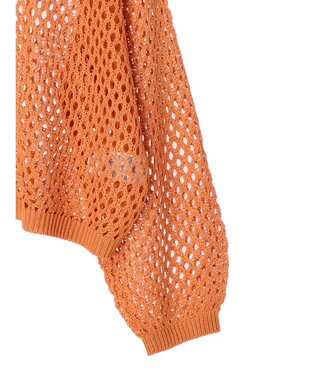 Green Parks メッシュ編みニットプルオーバー Orange