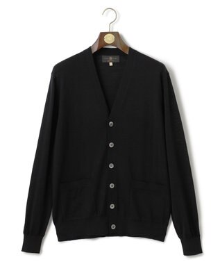 J.PRESS MEN オメガツイスト ハイゲージ ニットカーディガン ブラック系