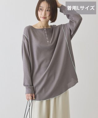 AMERICAN HOLIC 【選べる丈】ヘンリーネックワッフルメロープルオーバー