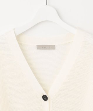 UNFILO L リネンリンクスメッシュ　カーディガン オフ