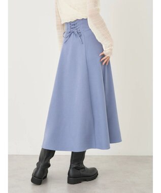 earth music&ecology バックレースアップスカート Blue