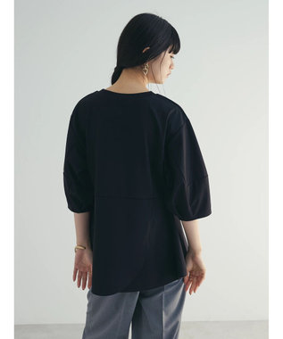 Green Parks armonia. ペプラム切替トップス Black