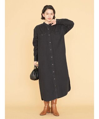AMERICAN HOLIC デニムシャツワンピース Black