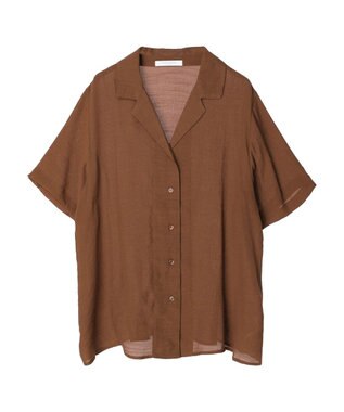 Green Parks ゆったり開襟シャツ Brown