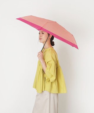MOONBAT 【雑誌掲載Oggi7月号】Magical tech(マジカルテック) 超軽量 折りたたみ傘 65g 50cm ヘムボーダー UV ローズピンク