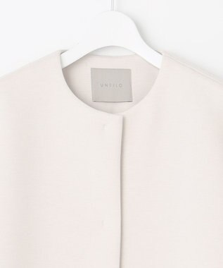 UNFILO 【洗える/シワになりにくい】ダブルフェイスジャージー　ノーカラー エクリュ