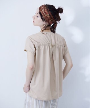 J.PRESS YORK STREET 【WOMEN】バックファブリックコンビ　プルオーバー ベージュ系