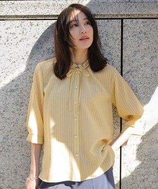 ANY SIS L 【2WAY】スムージーポリエステル フリルネック ブラウス