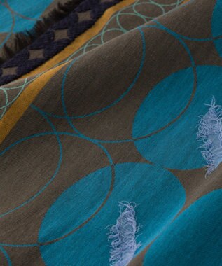 POLS コットン・キュプラ MIXTURE　フサスカーフ ブルー