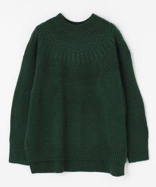 ANY 【洗える】ソフトタッチ求心ニット グリーン