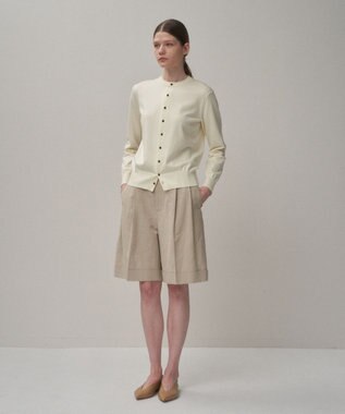 ATON FINE COMPACT COTTON | クルーネックカーディガン OFF WHITE