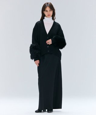 BEIGE， 【VERY NaVY12月号掲載】MONTAIGNE / イージーウエストウールロングスカート Black