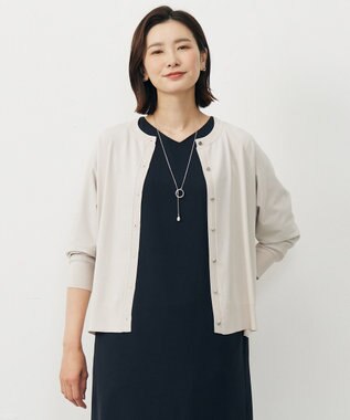 【洗える】レーヨンストレッチ カーディガン