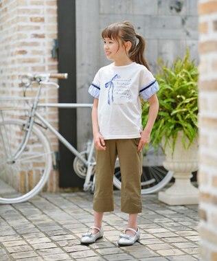 組曲 KIDS 【110-140㎝】リボンリスト Tシャツ オフホワイト