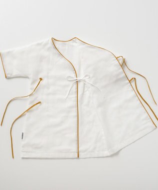 京和晒綿紗 【BABY】ベビーガーゼローブ　3重合わせ マスタードバイアス