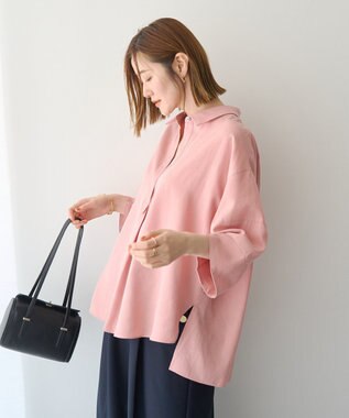 YECCA VECCA バルーン袖スキッパーシャツ Pink