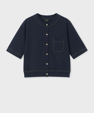 Paul Smith コットン ジャージー カーディガン ネイビー