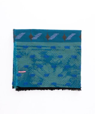 POLS コットン・キュプラ MIXTURE　フサスカーフ ブルー