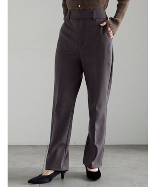 Te chichi 裏起毛パイピングストレートパンツ チャコールグレー