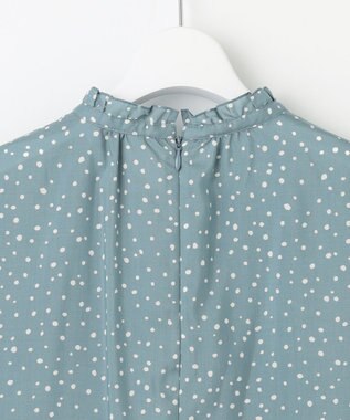 J.PRESS LADIES 【洗える・イージーケア】スパンローンランダムドット ブラウス スモーキーグリーン系5