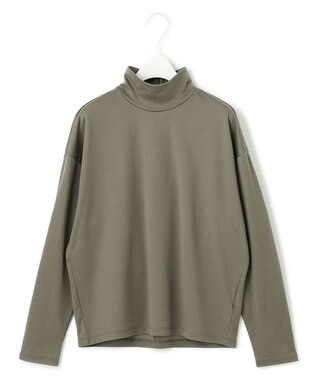  【洗える】リバーストレッチジャージー ハイネックプルオーバー
