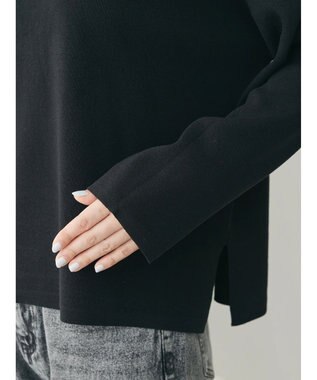 Green Parks 洗える　ボートネックニットプルオーバー Black