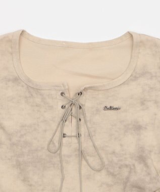 WEGO ブローチ付きレースアップT ベージュ