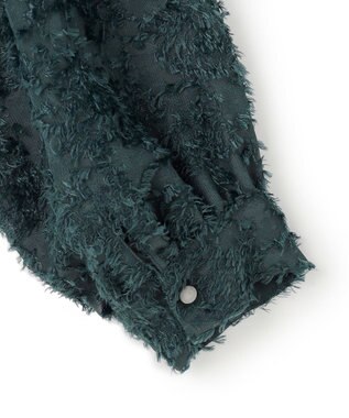 23区 L 【洗える】シアーカットジャカード ブラウス パイングリーン系