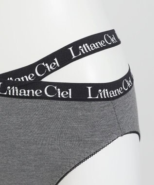 WEGO 【ブラトップ＆ショーツセット】Liliane　Ciel　ロゴテープ グレー