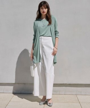 ICB L 【UVカット・吸水速乾・接触冷感・洗える】シェルタリングドライオックス ワイドパンツ オフホワイト系