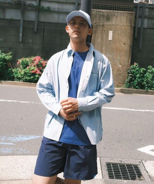 SHARE PARK MENS 【UVカット・撥水・ストレッチ】イージーデニムレギュラーカラーシャツ サックスブルー系