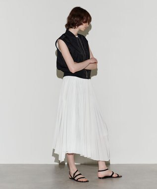 NAVE 【Nave　洗える】プリーツサテン スカート ホワイト系