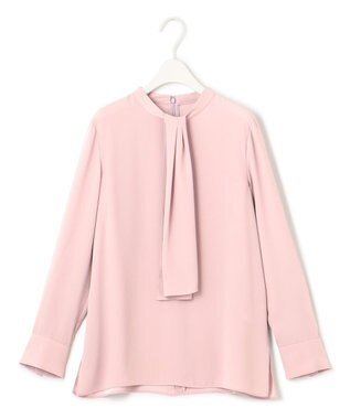 ICB 【WEB限定カラーあり・速乾・洗える】BackSatinAmunzen スカーフタイブラウス ヘイズピンク系