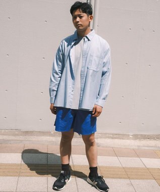 SHARE PARK MENS 【UVカット・撥水・ストレッチ】イージーデニムレギュラーカラーシャツ サックスブルー系