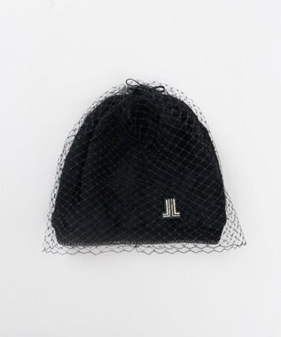 AURORA 【 LANVIN COLLECTION（ランバン コレクション） 】ベール付きリバーシブルニットワッチ ブラック