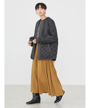 AMERICAN HOLIC キルポカリバーシブルキルティングミディコート Black