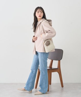 earth music&ecology 【フード取り外し可】2WAYフードコート Light Beige