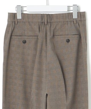 23区 S 【洗える】ドライ2WAYストレッチ チェック テーパードパンツ ダークブラウン系