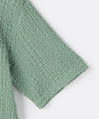 ANY L レースショート丈Tシャツ グリーン