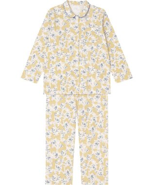 Wing パジャマ 長袖 長ズボン 綿100％(肌側) ふんわりやわらか素材 保温性 ゆったりシルエット シャツタイプ レディース EP5067 ウイング／ワコール