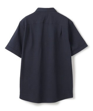 JOSEPH HOMME 【WEB・一部店舗限定】 ドライサッカーストレッチ　半袖レギュラーカラーシャツ ネイビー系