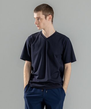 JOSEPH HOMME 【新素材】ハイゲージベアスムース　VネックＴシャツ ネイビー系